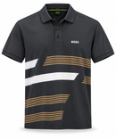 Polo Boss Esportiva Preta com dourado
