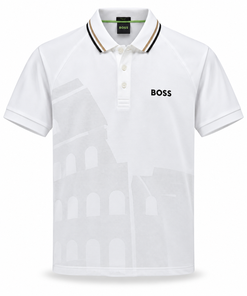 Polo boss Branca com Estampa
