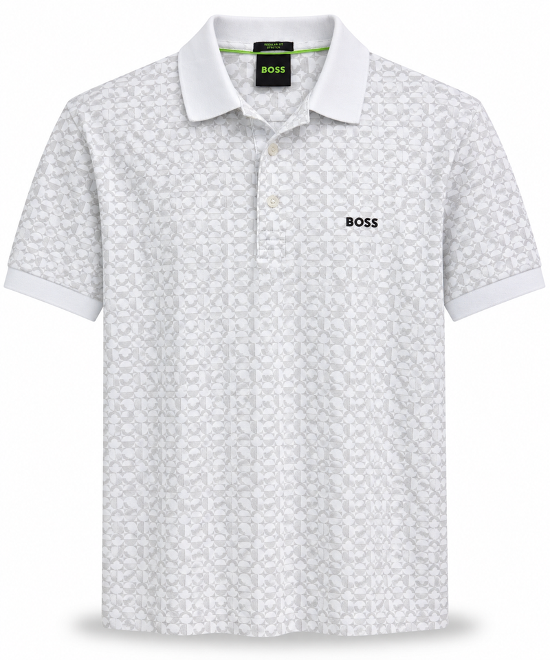 Polo Boss branca detalhada 2026
