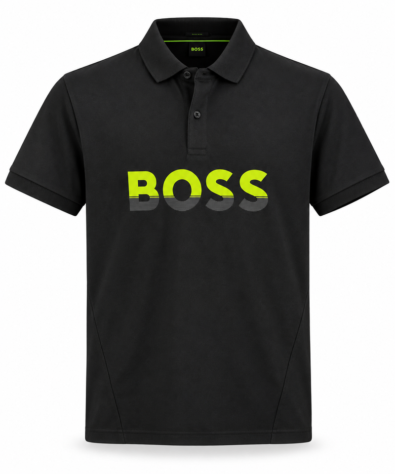 Polo Boss Emborrachada preta