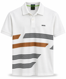 Polo Boss Esportiva Branca com Detalhes