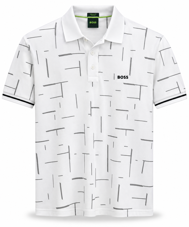 Polo Boss branca Estampada