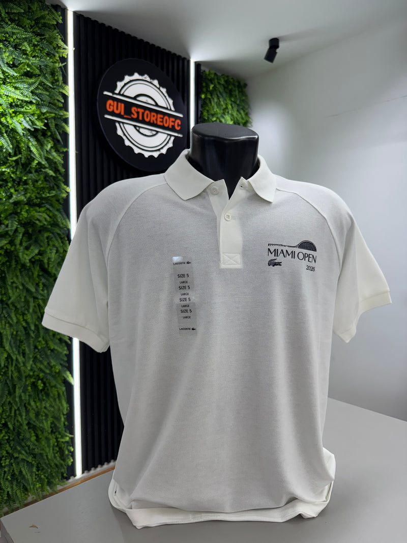 Polo lacoste Miami Open 2026 Branca Lançamento