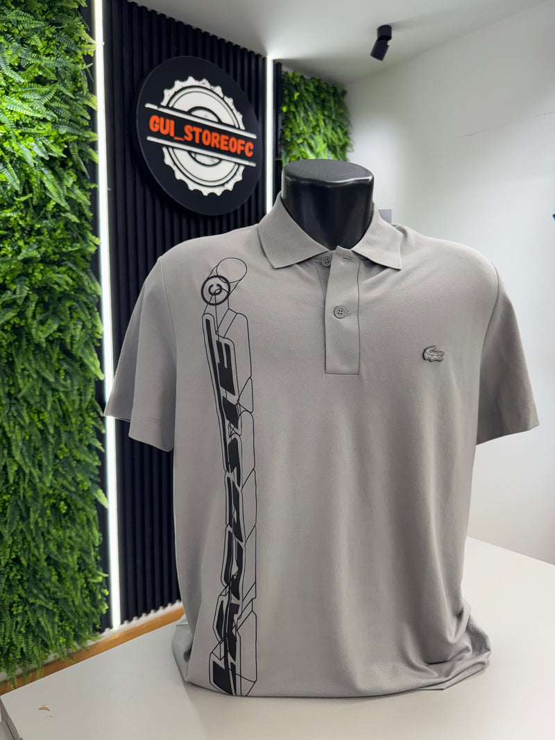 Polo lacoste Letreiro Cinza 2022  Raridade