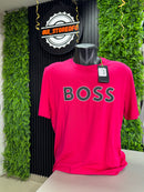 T-shirt Boss Em relevo Rosa