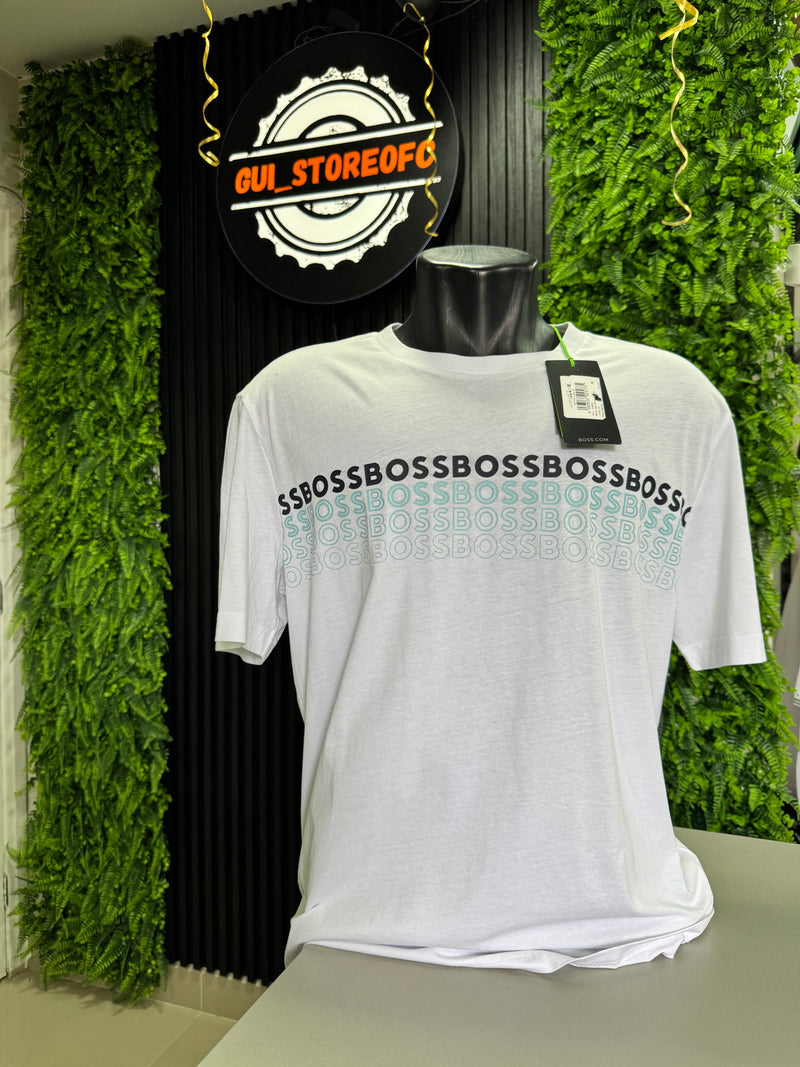 T-shirt Boss Branca Letreiro