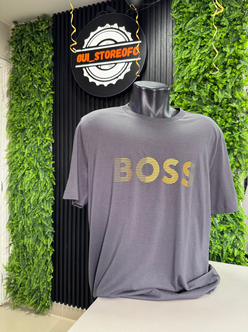 T-shirt Boss Estampada em dourado