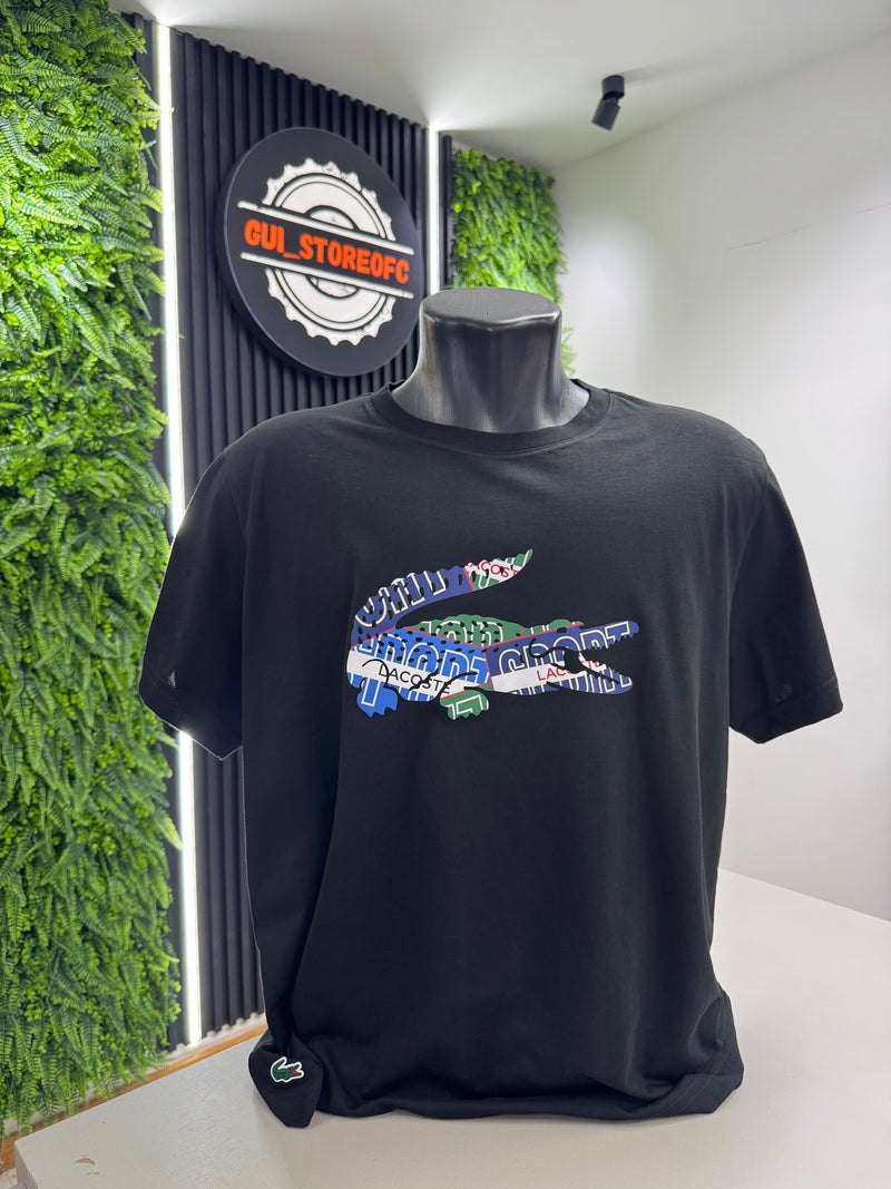 T-shirt Logo estampada no peito 2025 Preta
