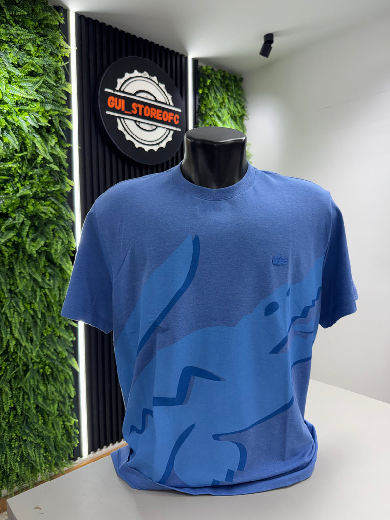 T-shirt lacoste big Croco azul