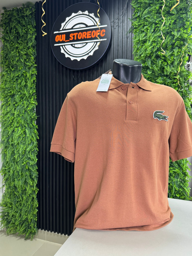 Polo lacoste Big Croc Marrom