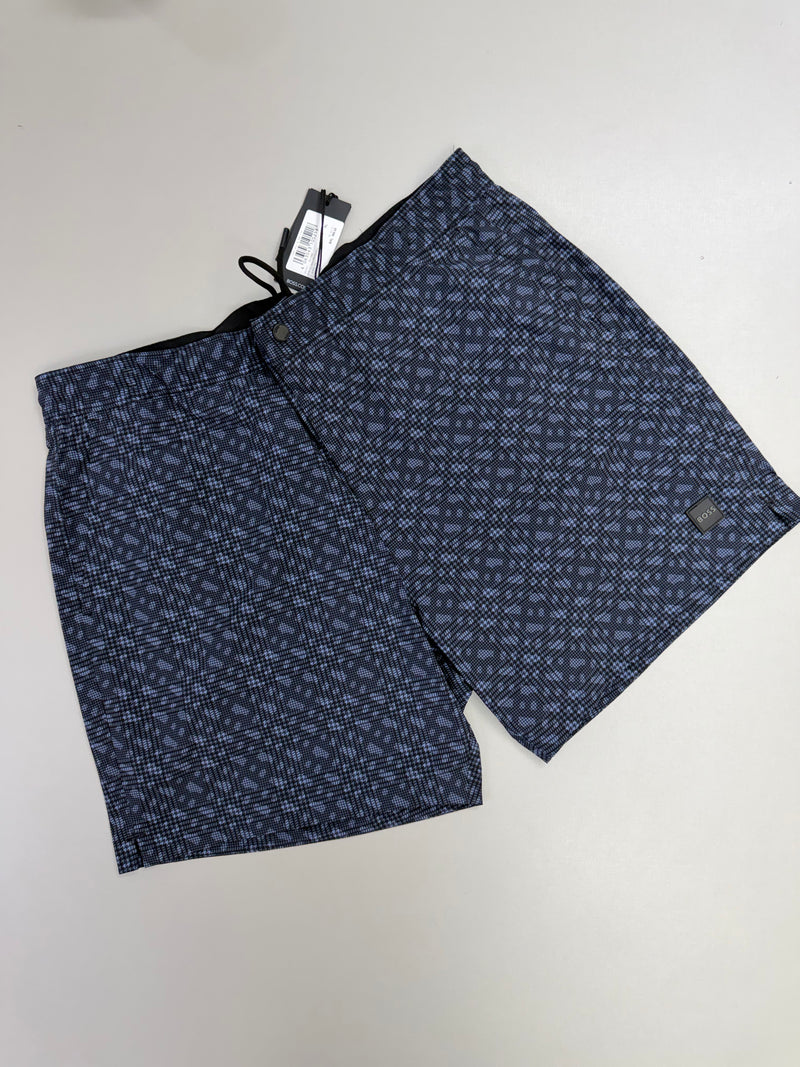 Bermuda Hugo Boss Swim Monogram – Azul Marinho