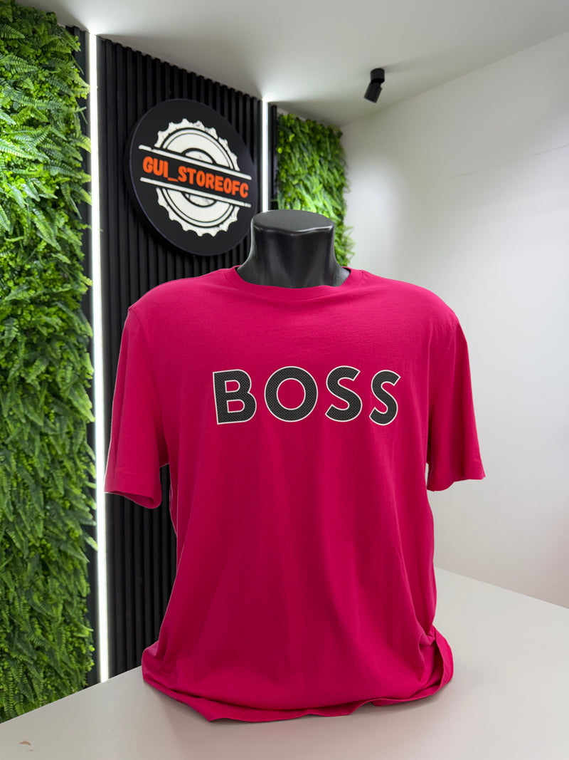 T-shirt Boss Em relevo Rosa