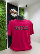 T-shirt Boss Em relevo Rosa
