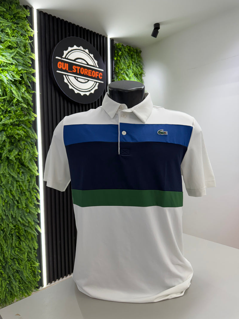 Polo lacoste Collor Block Branca Lançamento