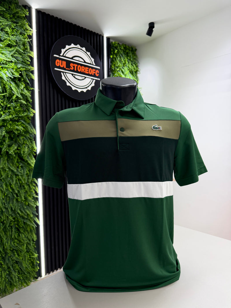 Polo lacoste Collor Block Verde Lançamento