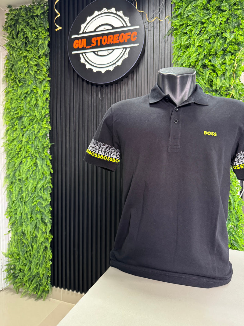 Polo Boss Letreiro Manga