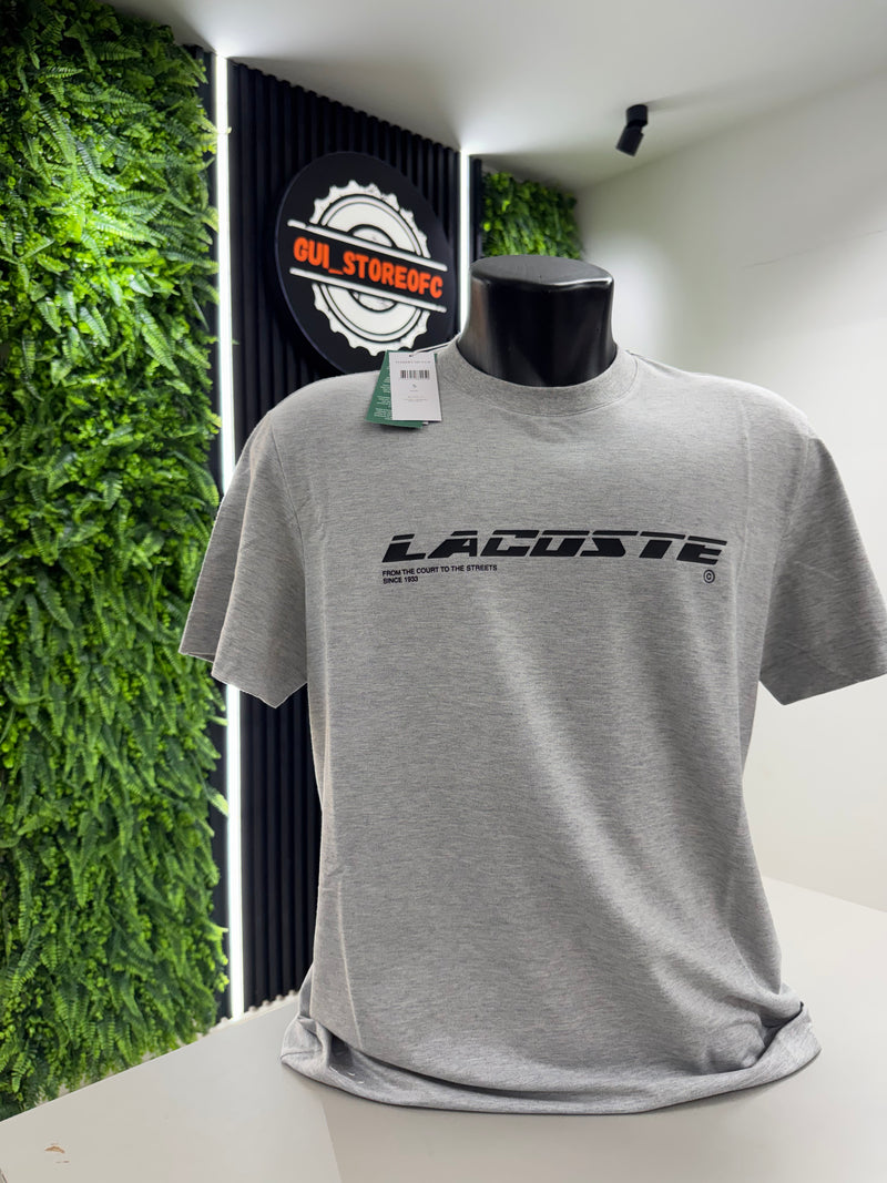 T-shirt Lacoste Letreiro Cinza