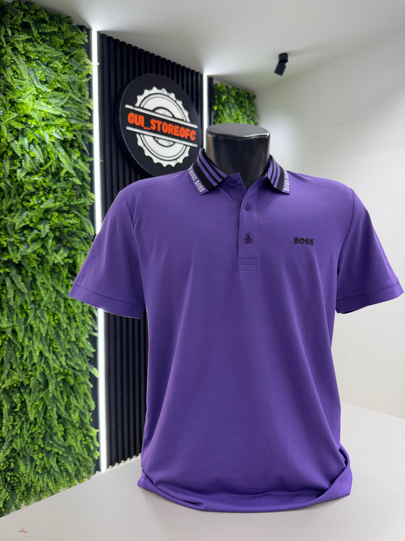 Polo Boss Letreiro Roxa