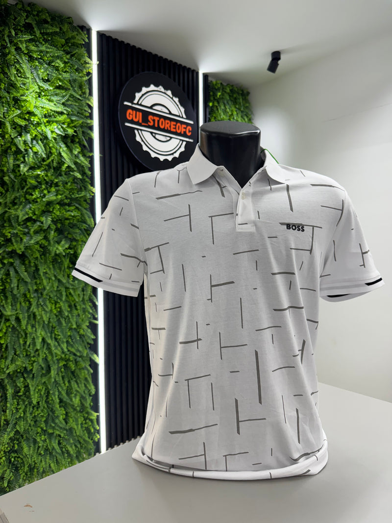 Polo Boss branca Estampada