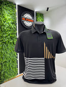 Polo boss Esportiva Preta com detalhes dourados