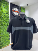 Polo Boss Preta com detalhes Cinza
