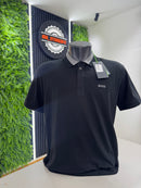 Polo boss Preta com logo Cinza