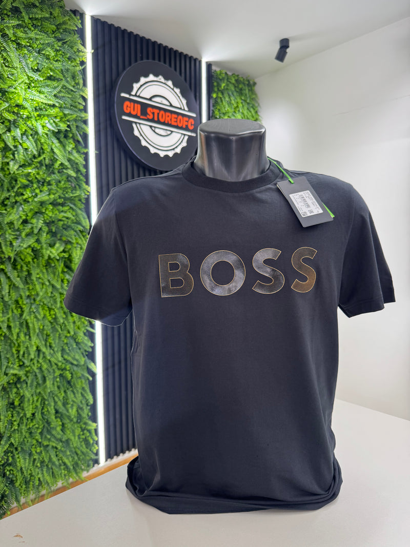 T-shirt boss Azul marinho com logo dourado