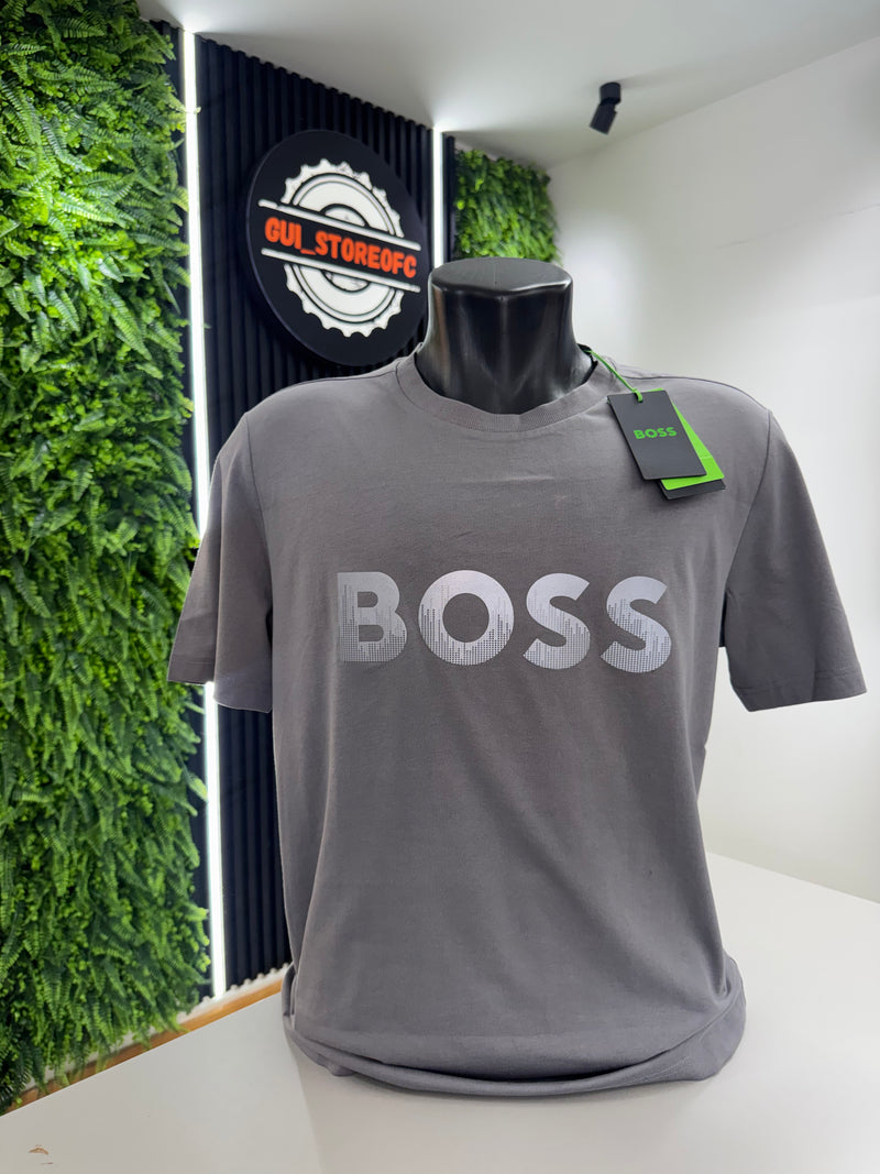 T-shirt Boss Com logo cinza