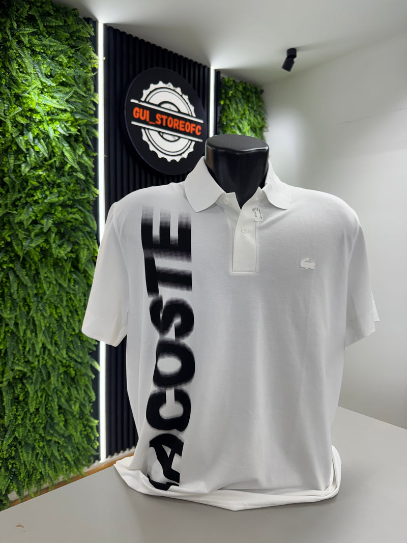Polo lacoste Letreiro Branca