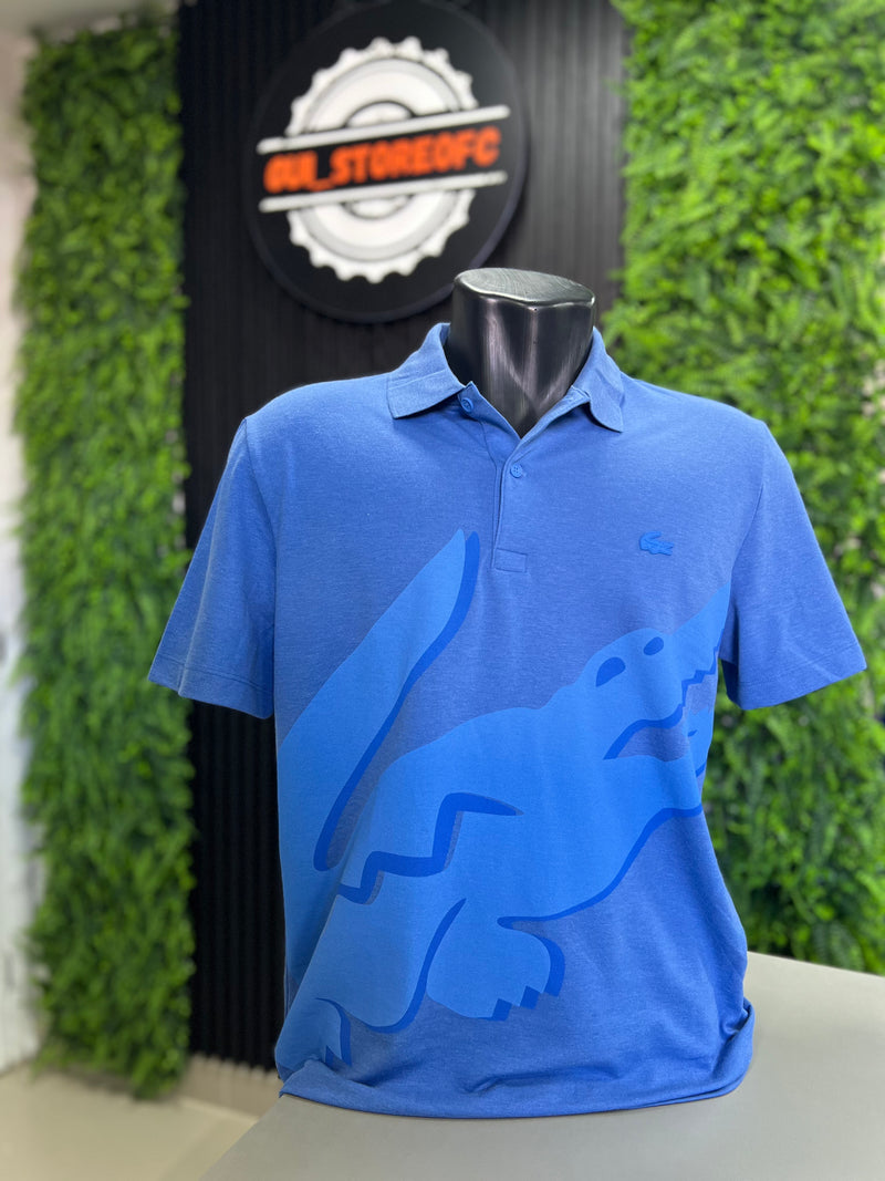 Polo lacoste Big Croco azul