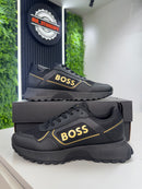 Tênis Boss Preto com Detalhes Dourados