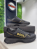 Tênis Boss Preto com Detalhes Dourados