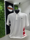 Polo lacoste Sport Branca com detalhes Laterais