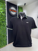 Polo Boss Preta com detalhes Verdes